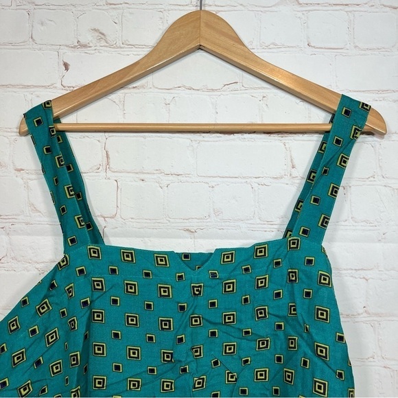 Vintage C.M Shapes Tank Top Womens 24 Green Boxy Made In USA - Picture 2 of 11